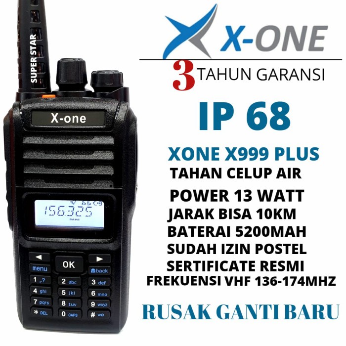 HT X ONE X999 PLUS 13WATT WATERPROOF IP68 ALT XONE X1 PLUS X2 PLUS X7 ORIGINAL TERBARU