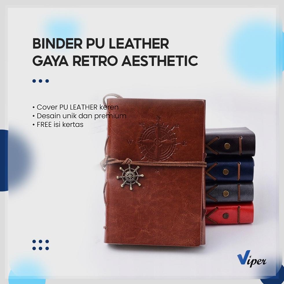 

BUKU CATATAN NOTEBOOK A5 A6 BUKU DIARY AESTHETIC GAYA RETRO BINDER UNIK COVER KULIT PU LEATHER .