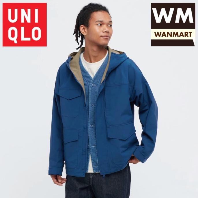 UNIQLO Jacket Men Jaket Pria Parka Utility Blue