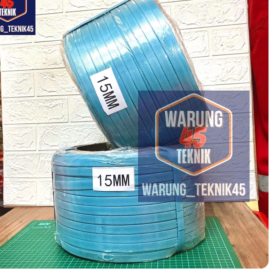 

8)GAP1-F Plastik strapping Straping Band 15 mm Berat 7 kg Tali Biru Straping TZE