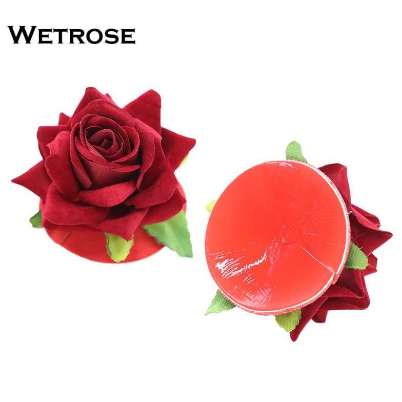 WetroseRed Rose Sexy Breast Chest Paste Wear Sexy Nipple Cover Sticker