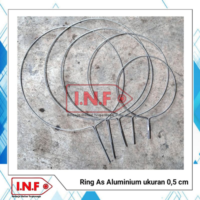 Ring besi aluminium padat untuk serok ikan / ring besi 0,5 cm / ring jaring penangkap ikan / serok seser ikan / ring serok ikan besar