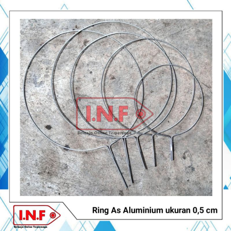 Ring besi aluminium padat ukuran 5 mm + ring jaring ikan + ring serok ikan besar