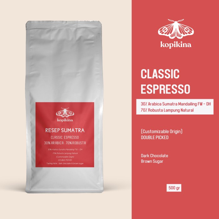 

TERMURAH Espresso Blend Kopikina - 30% Arabica 70% Robusta - Biji Kopi - 500 gr /KOPI EUBE/KOPI