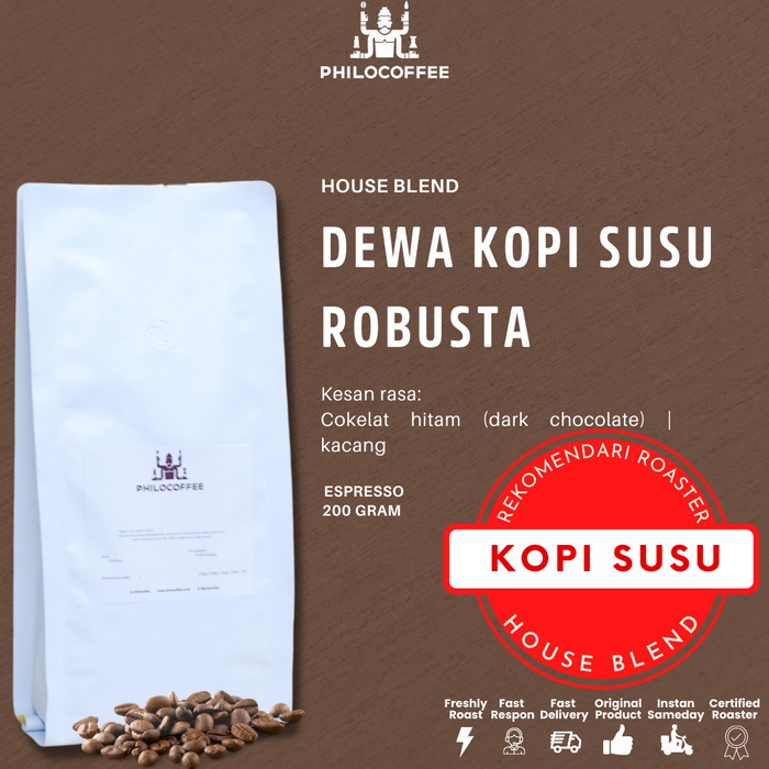 

BAYAR DITEMPAT Biji Kopi Dewa Kopi Susu Robusta 200g /KOPI EUBE/KOPI KAPAL API/KOPIBUBUK/KOPI