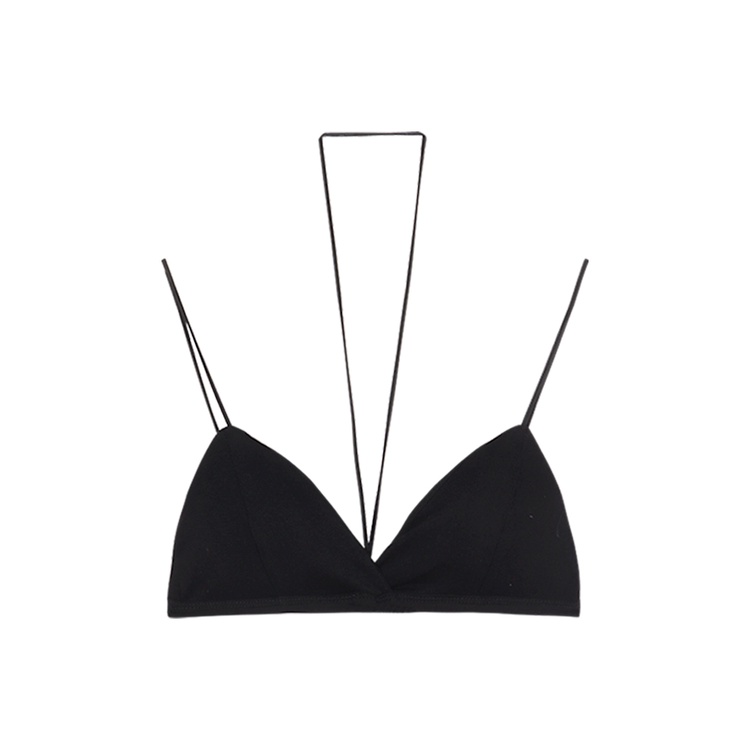 ⊙✠Suhao American sweet hot girl beautiful back sling camisole underwear women summer black with chest pad inner wear short top crop top sexy tank top wanita motif