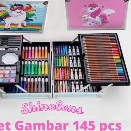 

Terbaru | KP8 | Crayon Set 145 Pcs Koper Alumunium / Alat Gambar Crayon Set Children Drawing kado anak kado ultah hampers kado lebaran anak