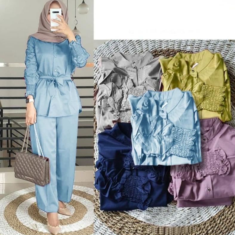 ( Bisa Cod ) Baju setelan muslim wanita kekinian /Setelan wanita kekinian fashion muslim /model leba