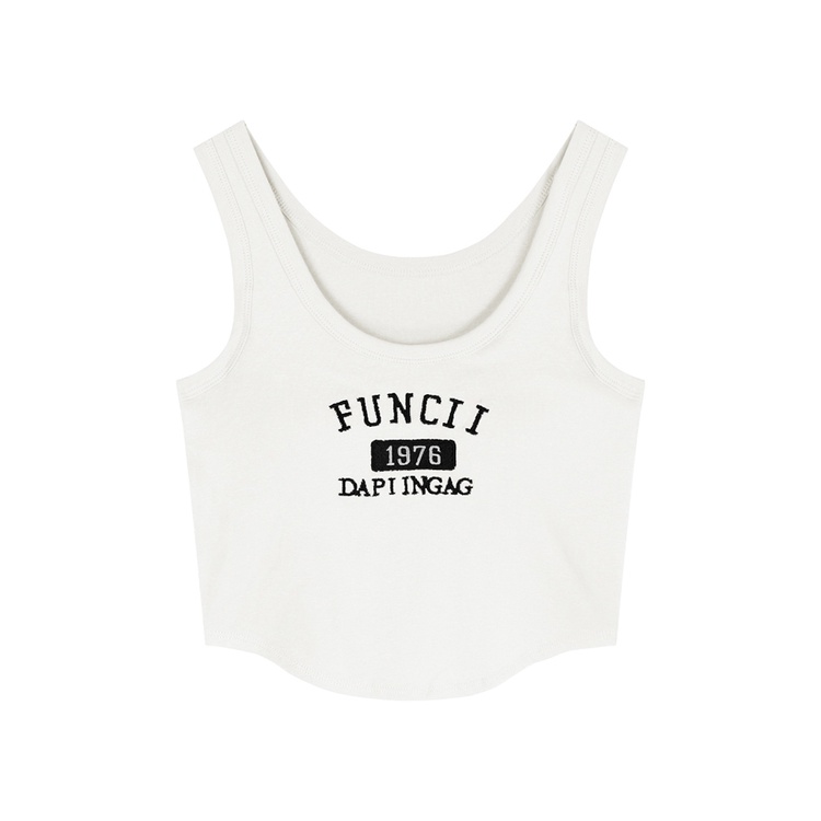 ๑☒Suhao Spice Girls Alfabet Olahraga Kamisol Musim Panas Wanita Desain Dalam Rasa Orang Kecil Slim Slim Atasan Pendek Pakaian Luar Crop Top Sexy Tank Top Wanita Motif