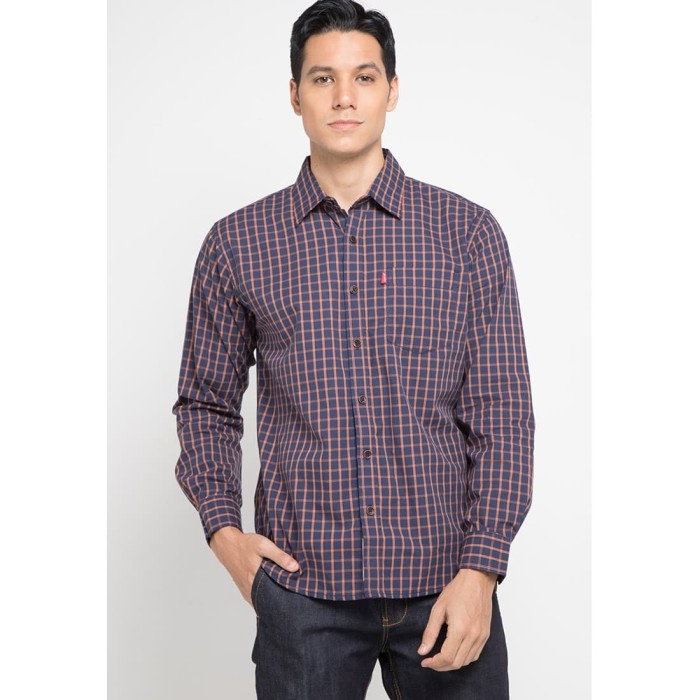 kemeja pria Carvil Kemeja Pria DOMINICO-NVI - XL(D0X5) kemeja pria motif abstrak kemeja pria kantor 