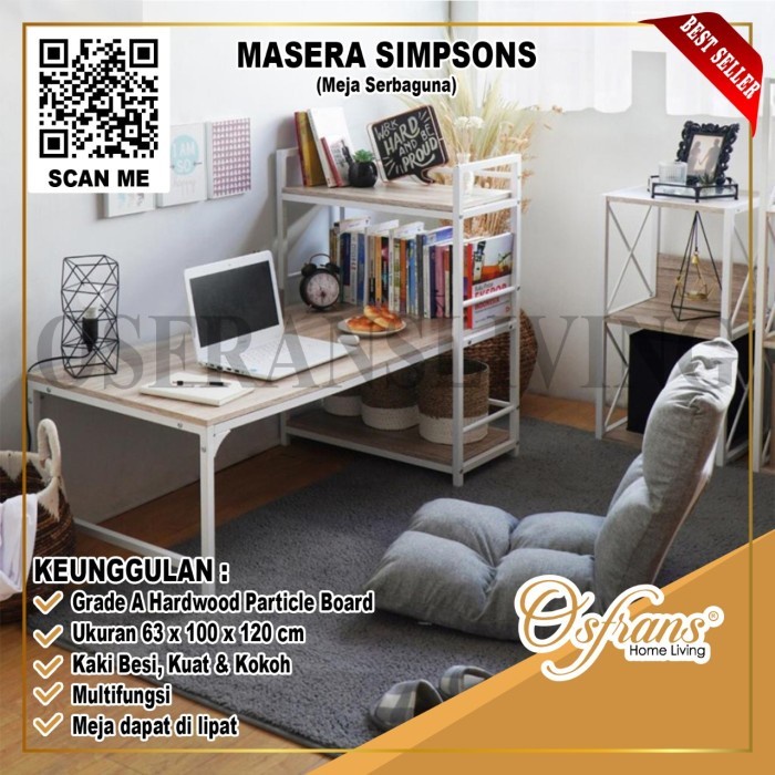Olympic Set Meja Belajar+Sofa Lesehan Masera Simpsons + Sofa Procella