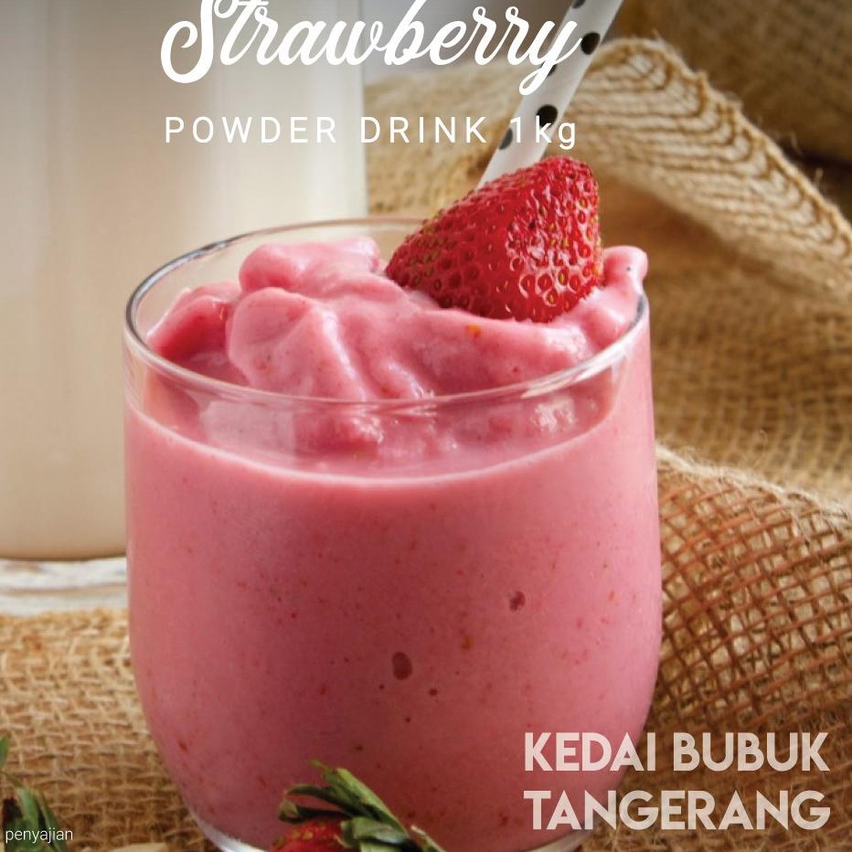 

12.12 HARGA GROSIR Bubuk Minuman instan Rasa Strawberry Bubble drink Powder drink Ice Blended 1kg Javaland !