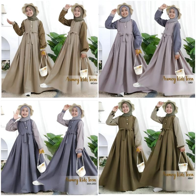 riri maxy dress anak tanggung usia 8-12tahun/gamis remaja perempuan/baju muslim anak tanggung