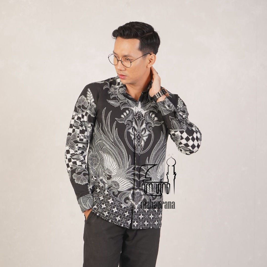 BATIK MAHAPRANA Motif SAMBARA Atasan Kemeja Batik Pria Lengan Panjang Full Furing MHP-242