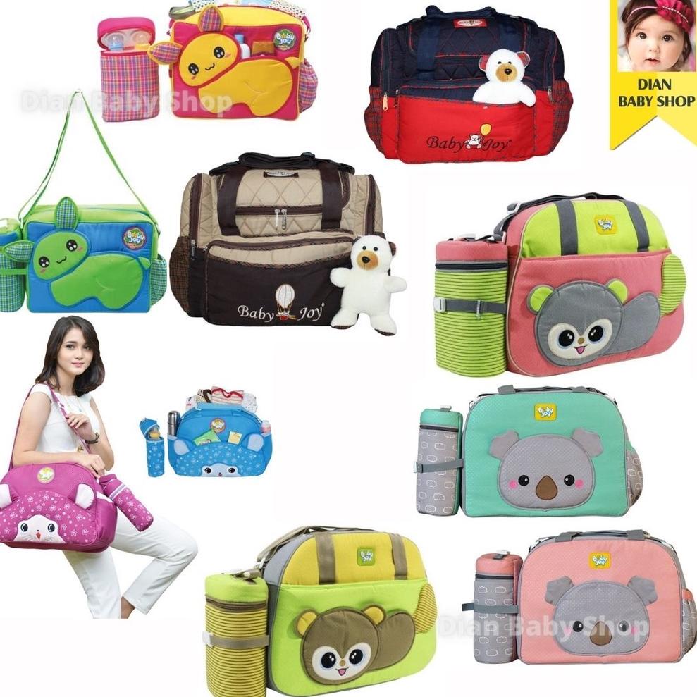 [KODE 6PPLS] BABY JOY || Tas Bayi BESAR + Tempat Botol Susu | Perlengkapan Traveling Jumbo .