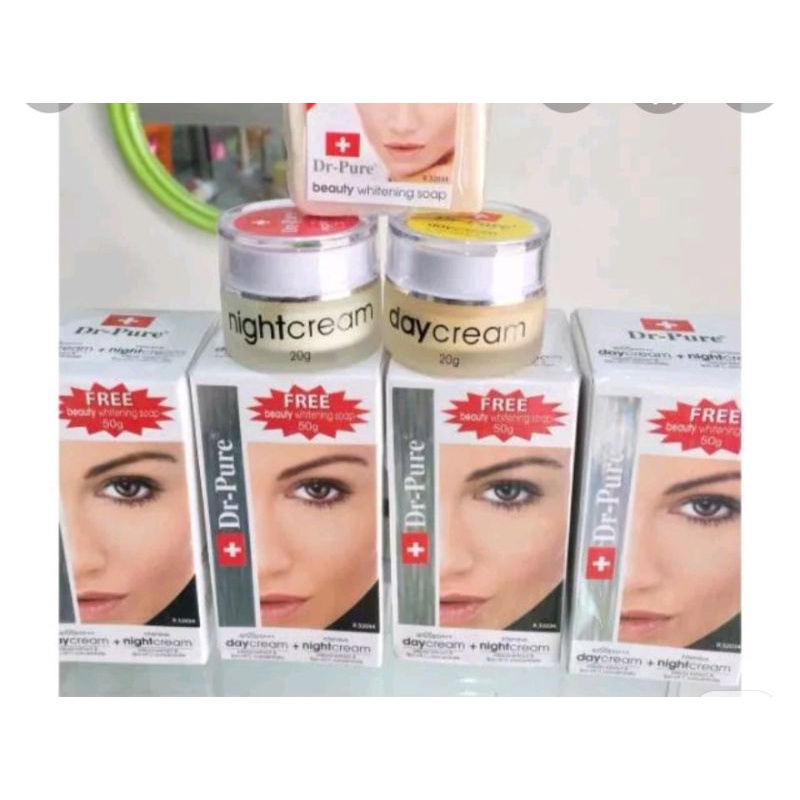 (ORI 100% BERGARANSI BPOM) DR PURE SET 3IN1 WHITENING BPOM TERBARU / DR PURE DAY CREAM / DR PURE NIGHT CREAM 100% ORI ASLI.