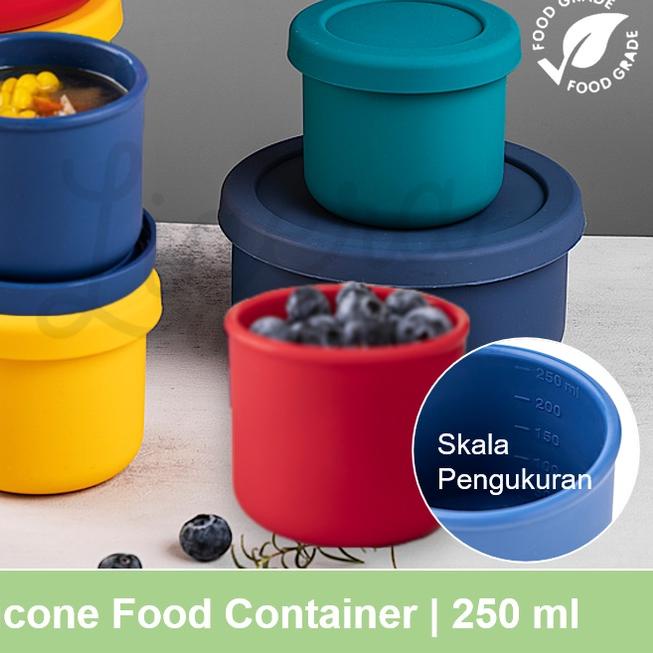 Diskon ⭐✔️ LIGERA 250ml Silicone Baby Food Container / Ada Skala Takaran / Lunch Storage Box Wadah M