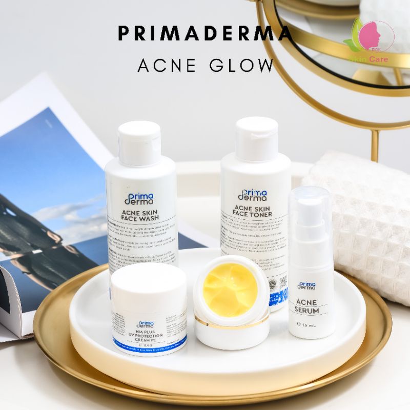 PRIMADERMA PAKET ACNE GLOW + ACNE SERUM (Menghilangkan & mencegah jerawat)