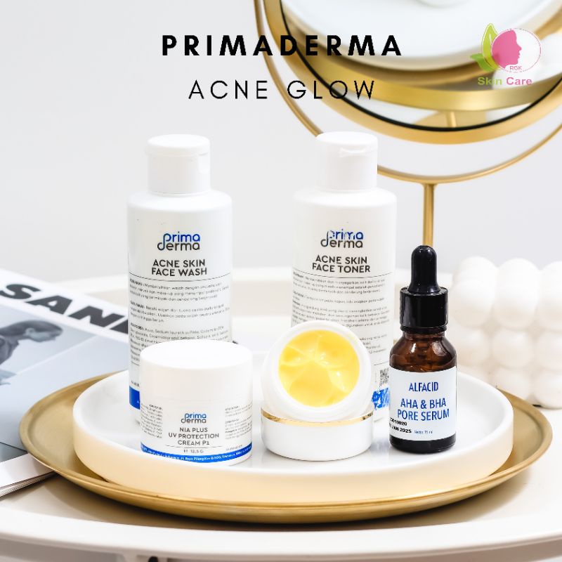 PRIMADERMA Paket Acne Glow + Alfacid AHA & BHA Pore Serum