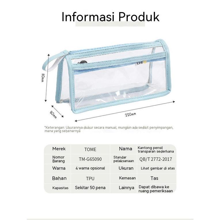 

Terbaru! TOME Tempat Pensil Transparan Kapasitas Besar Model Korea / Simple Untuk Pelajar / Kantor !!