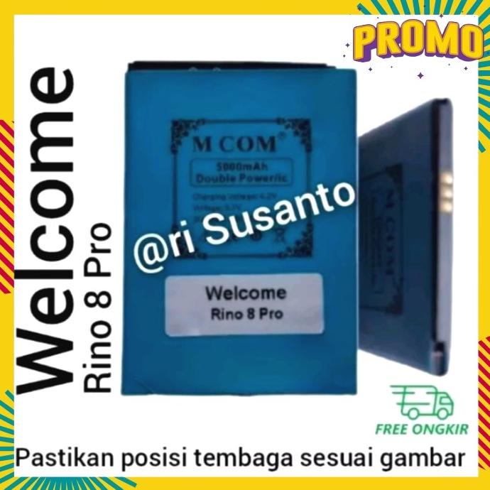 Acc Hp Baterai Mcom Welcome Rino 8 Pro Double Power 5000Mah