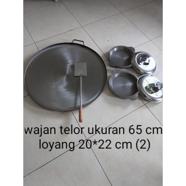 Satu Paket alat alat martabak wajan telor ukuran 65 cm tebal 6 mili plus susuk dan loyang manis ukur