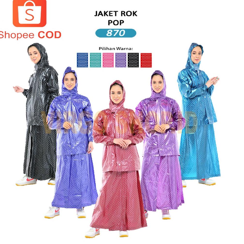 [KODE 6LDHL] Jas Hujan Rok Polkadot Plevia 870 allsize new original / Jas Hujan / Mantel Hujan / Jas