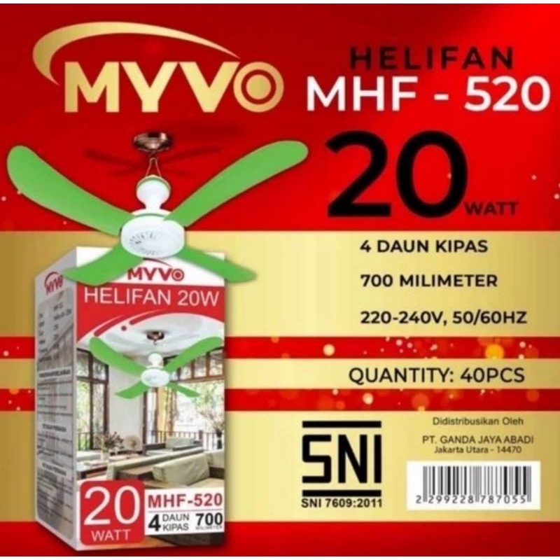 MYVO Kipas Angin Gantung / helifan mhf 15W/20W/30W