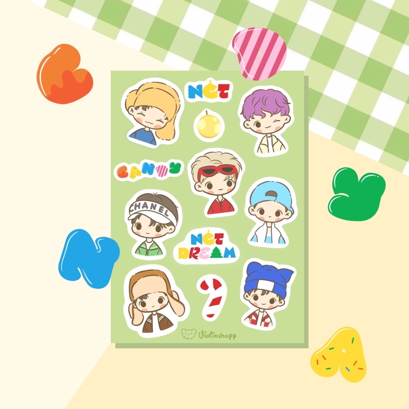 sticker sheet nct dream candy ver chibi readystock