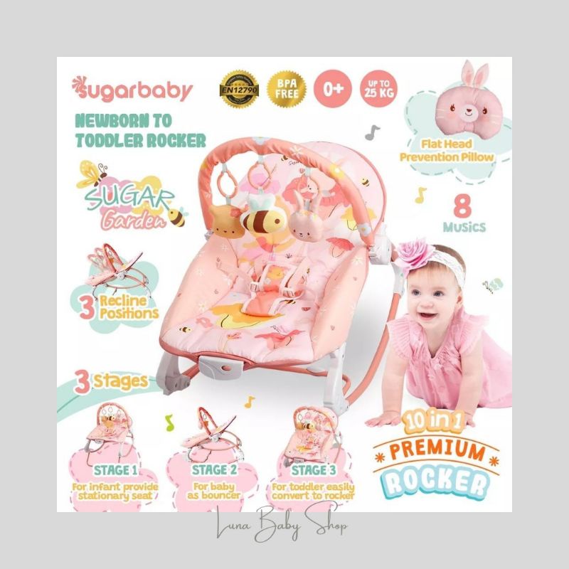 Sugar Baby Bouncer 10in1 Premium Rocker/Kursi Goyang