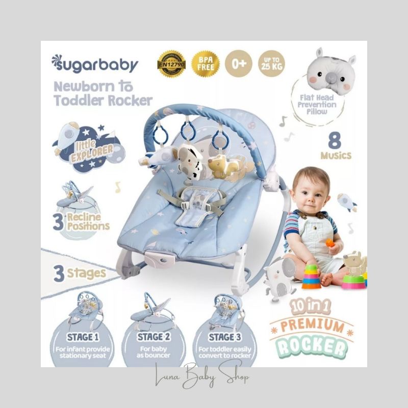 Sugar Baby Bouncer 10in1 Premium Rocker/Kursi Goyang