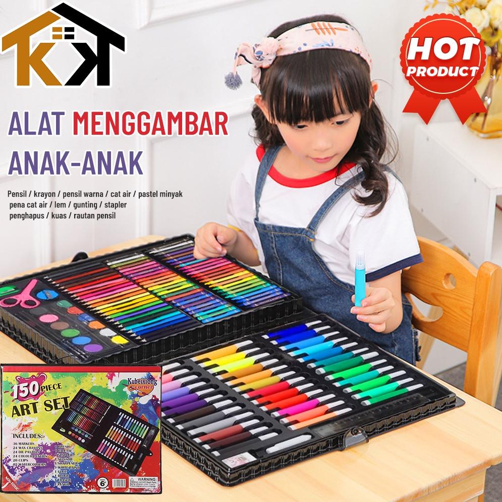 

(KK) Alat Menggambar Pewarna Colouring Set 150 pcs / Crayon set Macam Warna Cocok Menggambar Mewarnai Readystock (ﾉ^