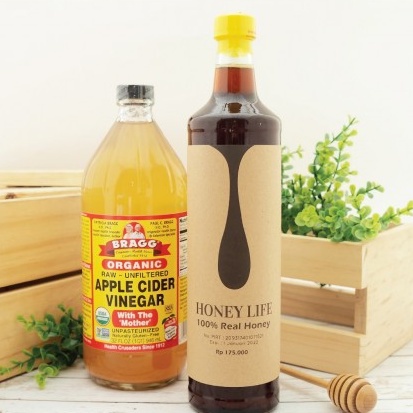 

BRAGG Apple Cider Vinegar 946 Ml + Honey Life Raw Wild Forest 640 Ml-JktBar