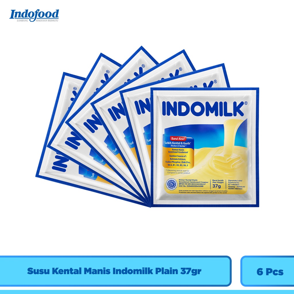 Promo Harga Indomilk Susu Kental Manis Plain per 6 sachet 37 gr - Shopee