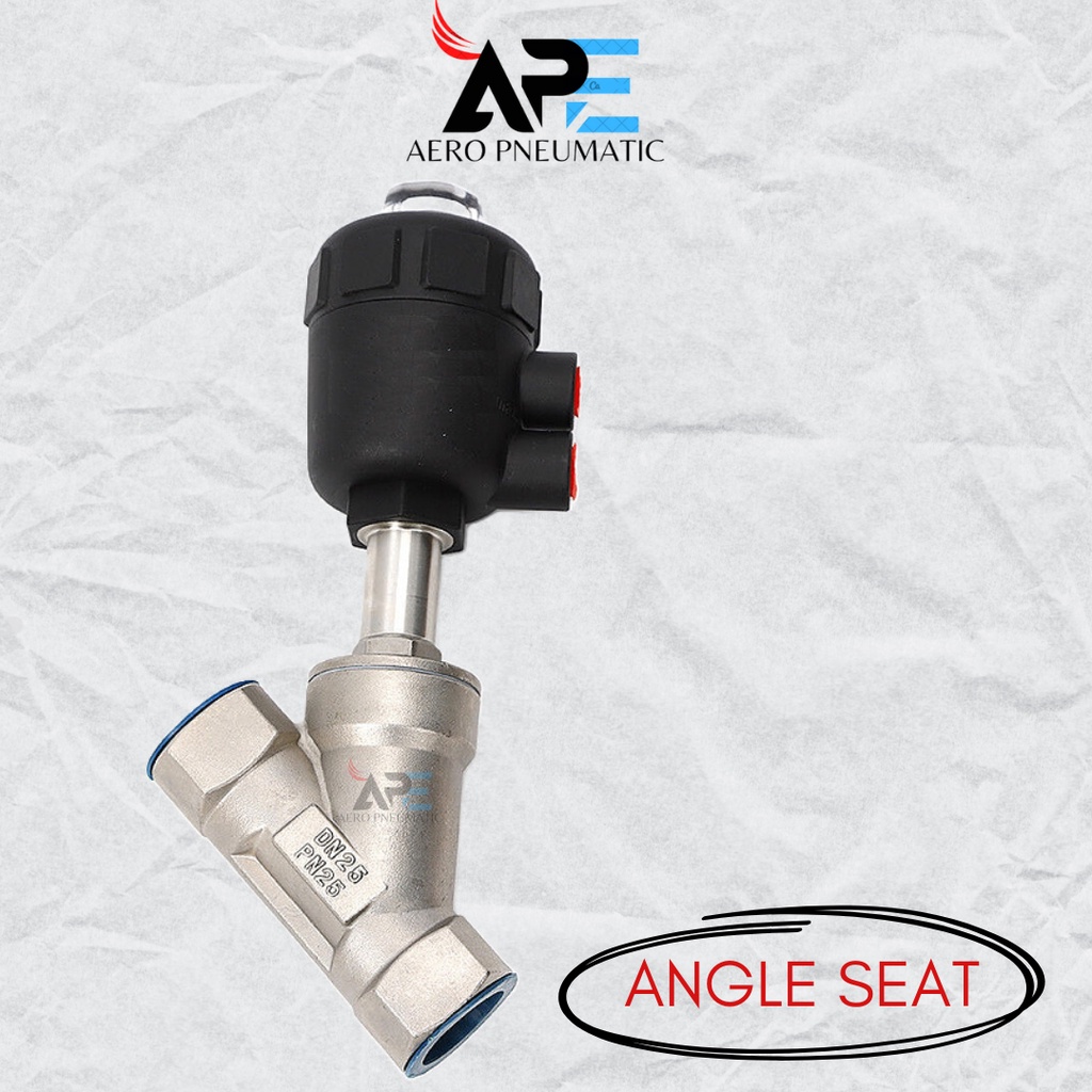 ANGLE SEAT PNEUMATIC PVC BODY SS316 DN20 DRAT 3/4"