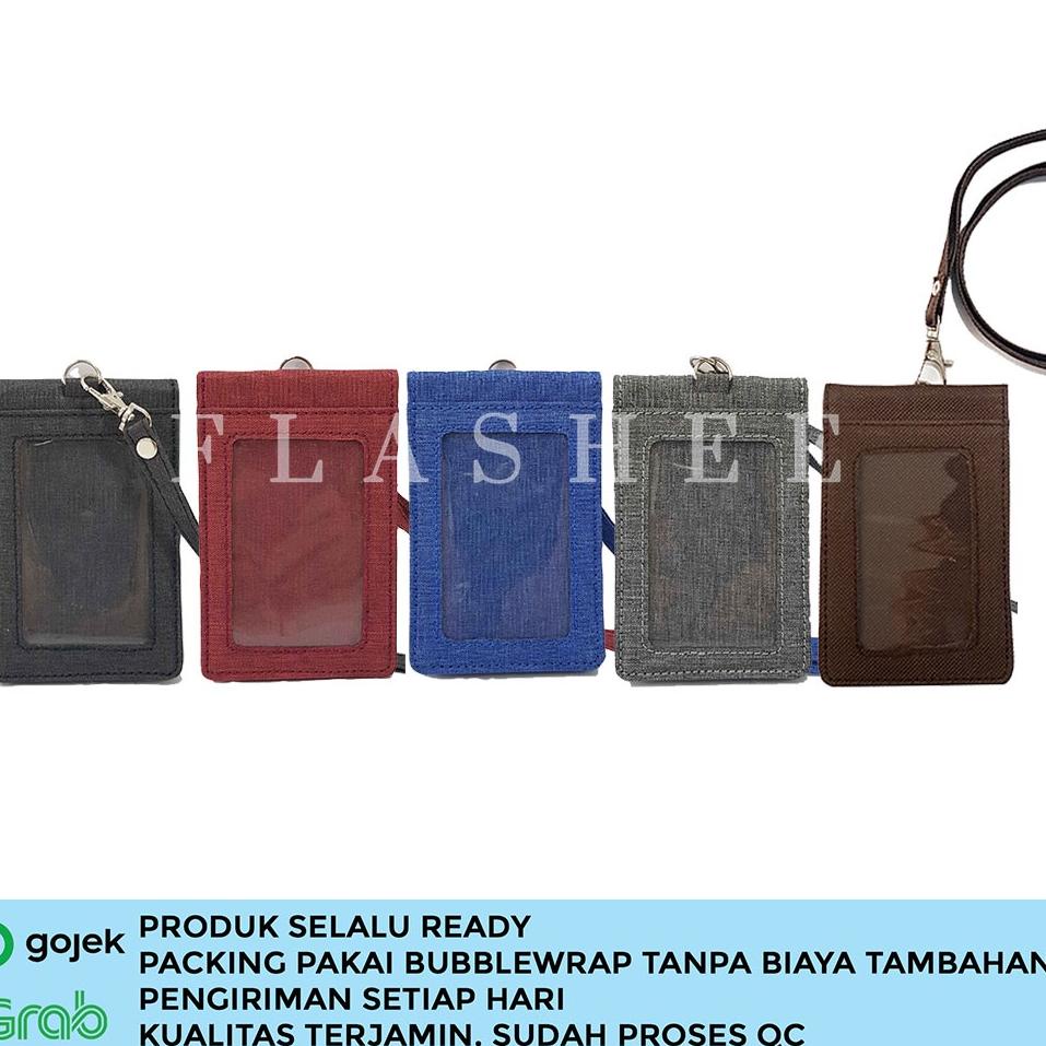 

[DISKON !!] Lanyard Kanvas Dompet Kancing ID Card Holder Kanvas Name Tag Kanvas Kain Kanvas Tebal [KODE 484]
