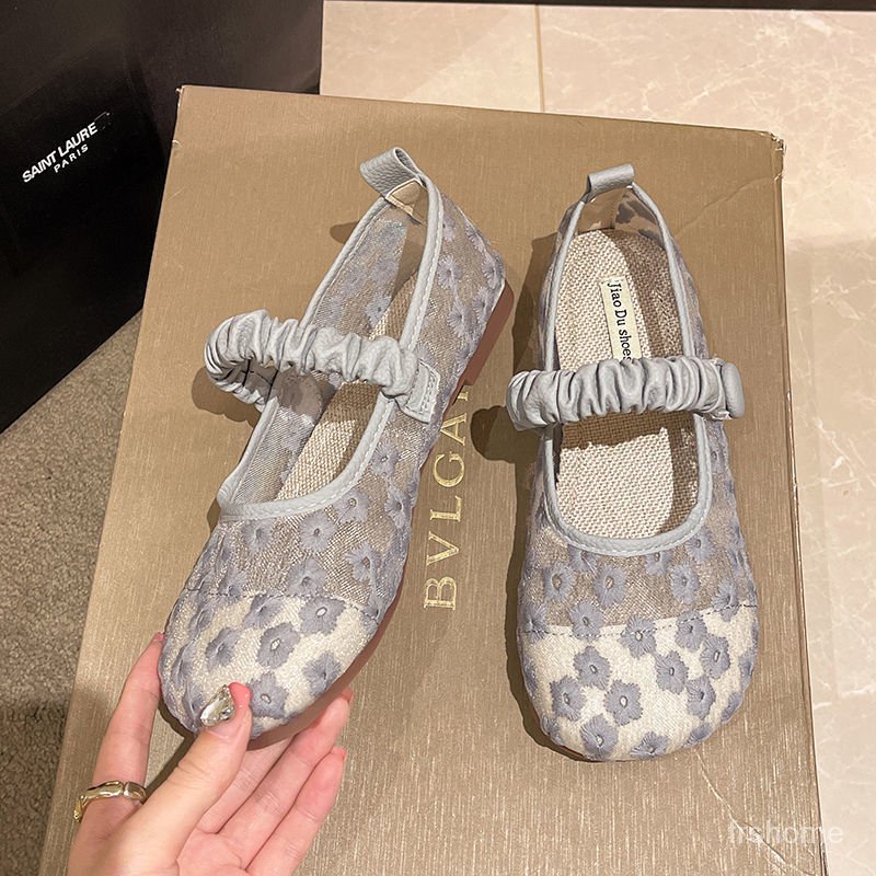 Sepatu kacang manis 2023 sepatu tunggal bernapas bagian bawah yang dangkal dan lembut