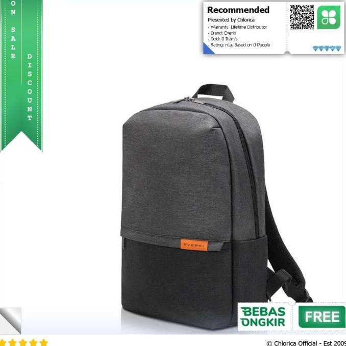 SALE EVERKI Tas Ransel Laptop Backpack 15.6 Inch - EKP106 Termurah