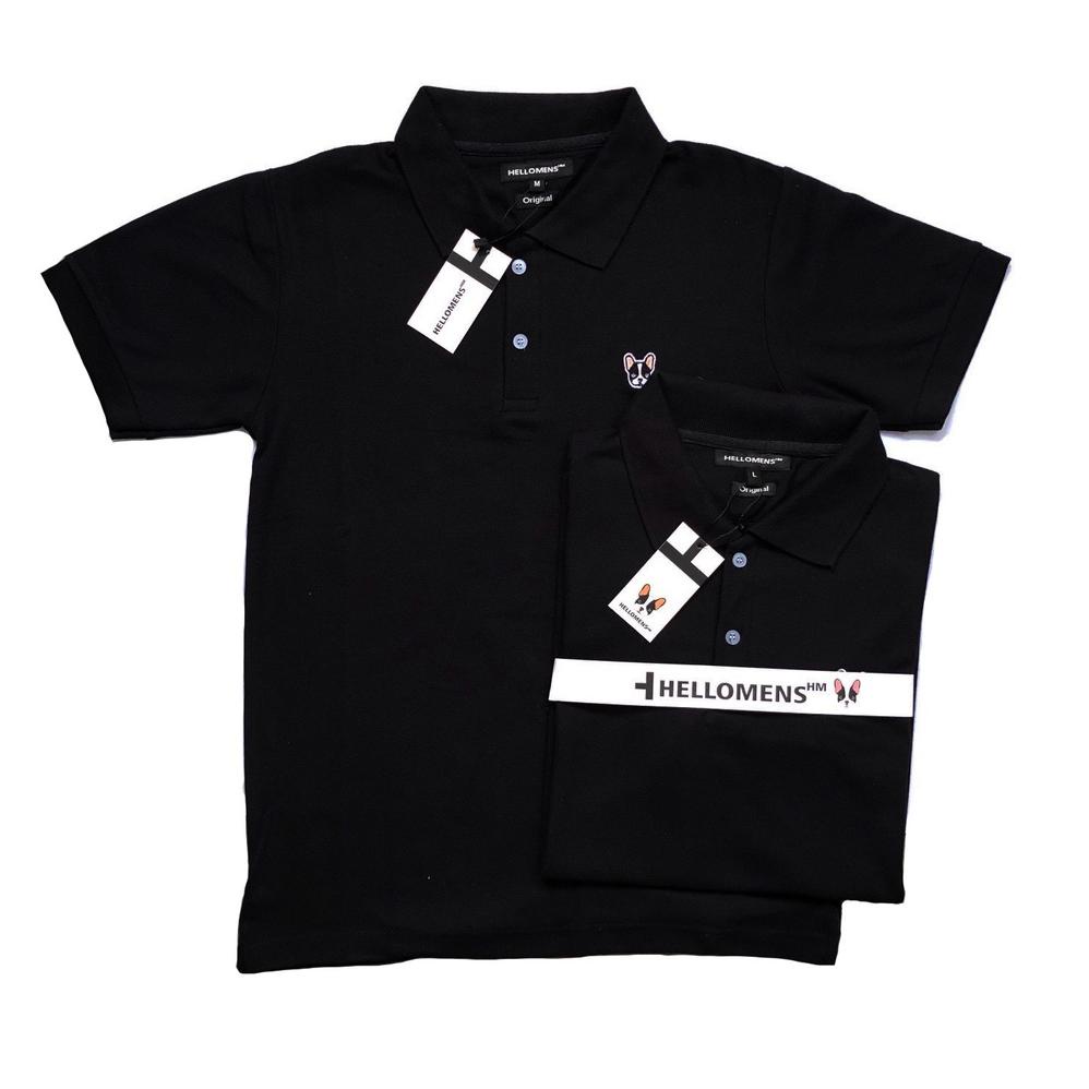 (Bayar Ditempat) Kaos Kerah Pria Hitam / Polo Shirt Pria Hitam / Kaos Hitam Pria / Atasan Hitam Pria