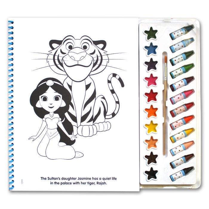 

[Phidal] Disney Baby Deluxe Poster Paint & Color Book (80 Illustrations, 10 Water Paint Colors, 12 Crayons, 1 Paintbrush)