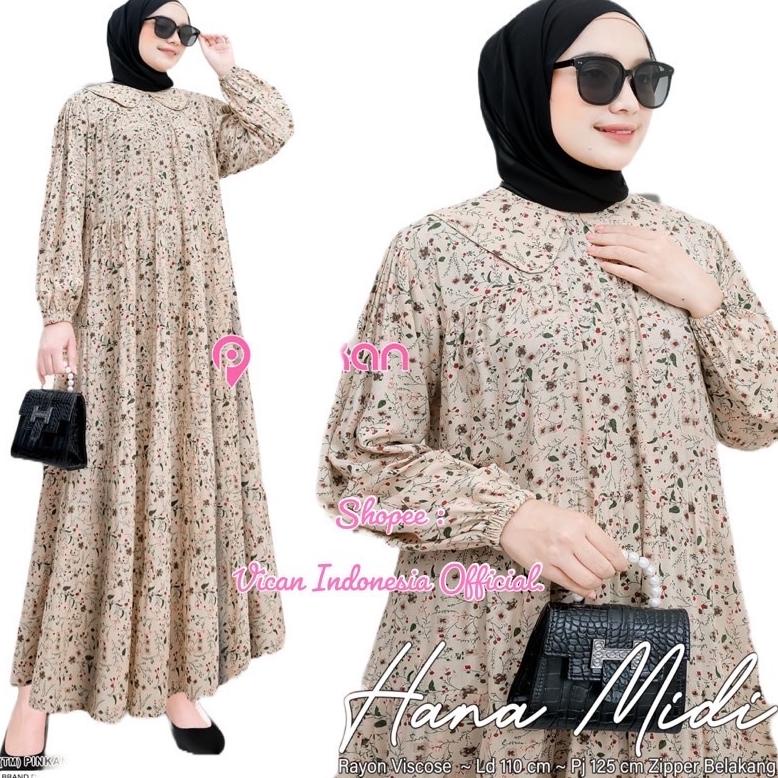 Trend - VICAN  HANA - DINARA - KALANA - KIRANA - AMENA - CLARA - HUMAIRA - DIVA - NAIRA MIDI DRESS G