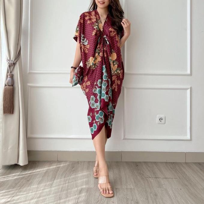 8-485 DRESS | DRESS WANITA | KAFTAN DRESS | KAFTAN BATIK | DRESS BATIK