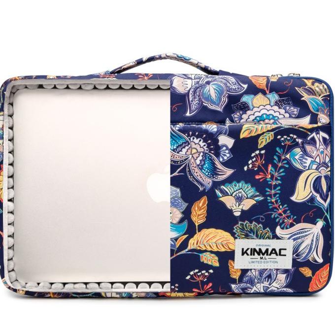SALE KINMAC tas laptop bag macbook sleeve case hand FLOWER 13 14 15" inch Termurah