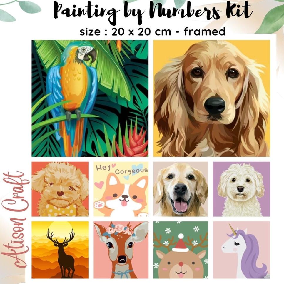 

[NEW !!!] mini paint by number kit ready jakarta painting by numbers 20x20 cm mix picture [KODE 973]