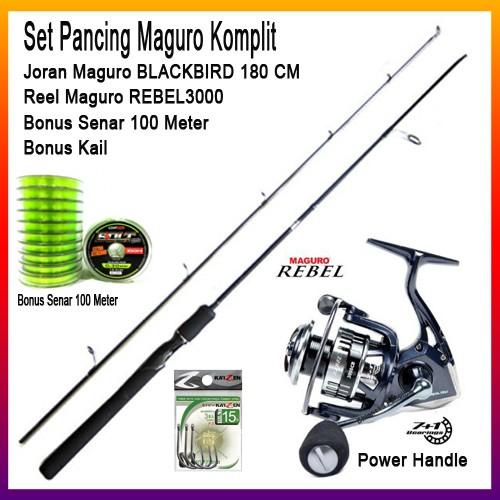 Set Pancing Power handle Maguro dan Joran Maguro 180CM Original