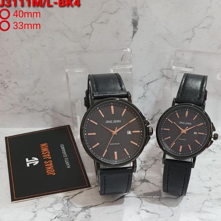 Jam Tangan Cauple Analog Jonas Jasmin JJ-3111M Original Tali Kulit Tahan Air