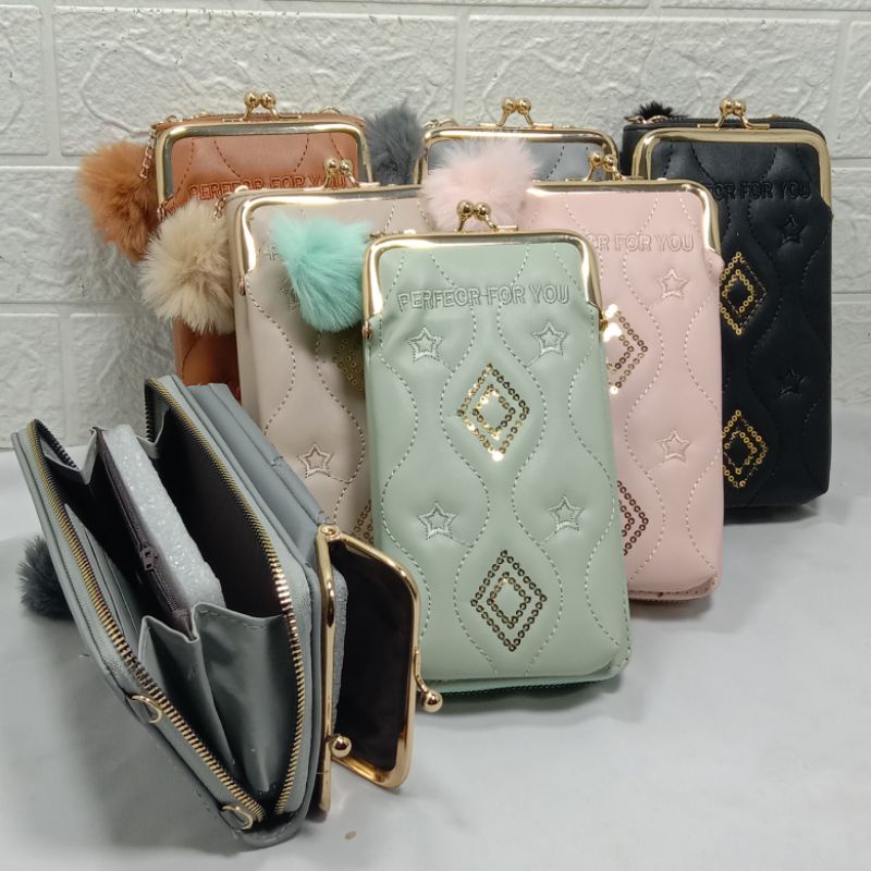 DOMPET HANDPHONE CEWEK MULTIFUNGSI BISA SELEMPANG