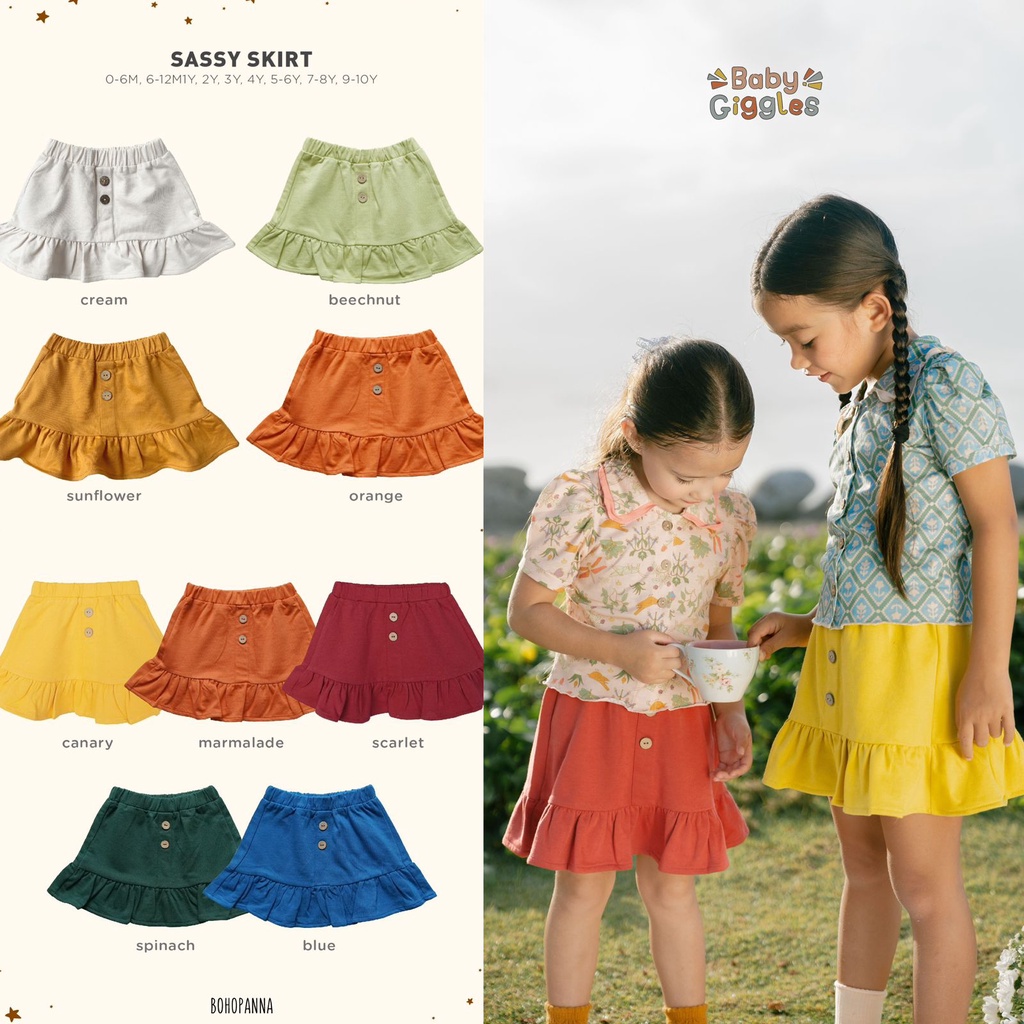 BOHOPANNA SASSY SKIRT 4-10 TAHUN/ Rok Anak Perempuan