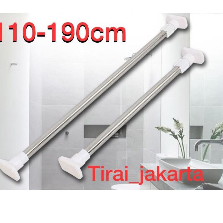 Belanja hemat Pipa Tiang Tongkat Fleksibel stainles / Tiang Jemuran / Besi Penyangga Multifungsi/ Ti