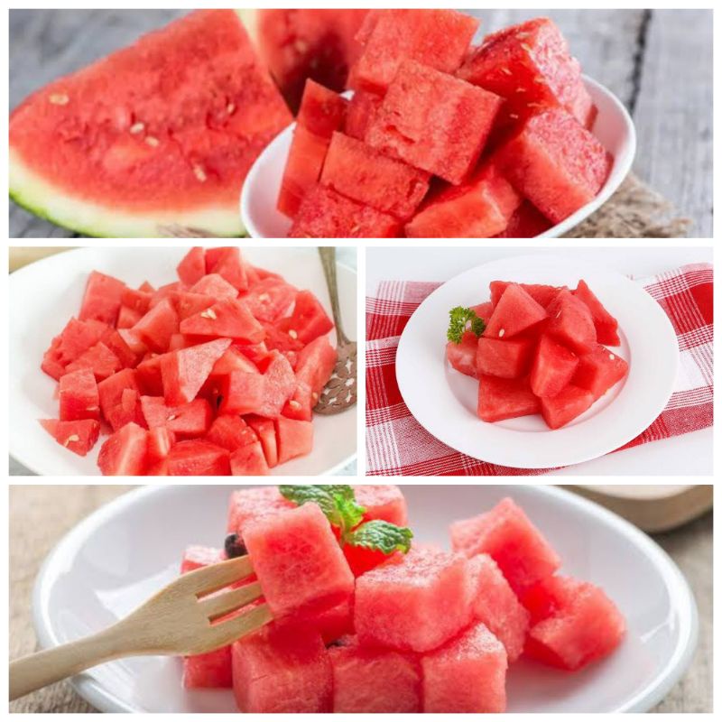 

Buah Potong - Semangka - Buah Semangka potong segar siap makan